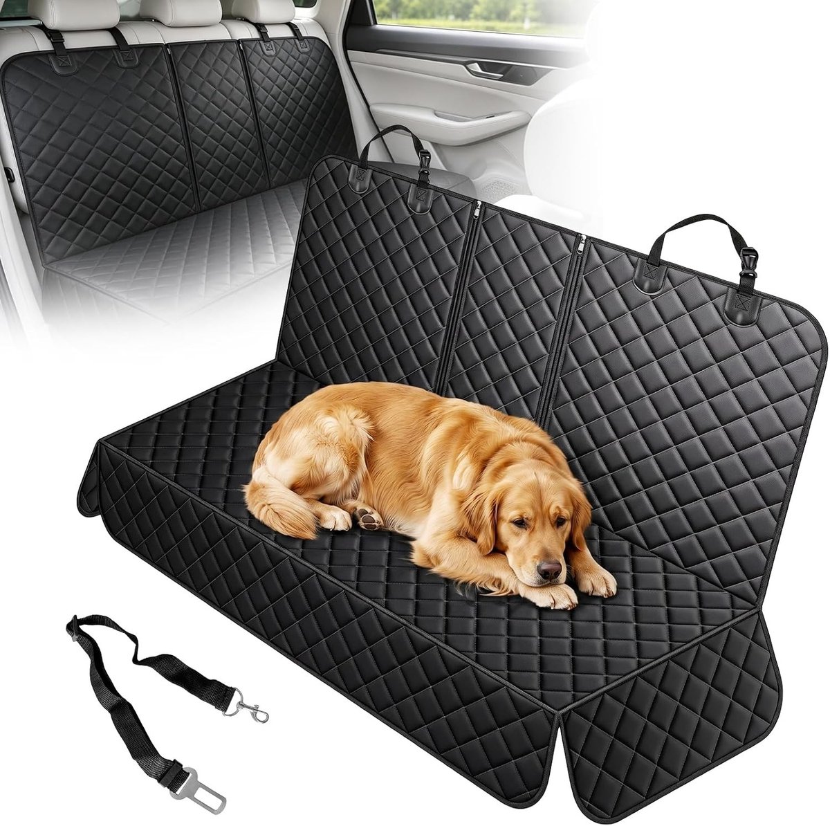 Hondenkleed voor Auto Achterbank - Zwart - 135 x 120 cm - Waterdichte en Krasbestendige Hondenmat - Voor Honden en SUV's