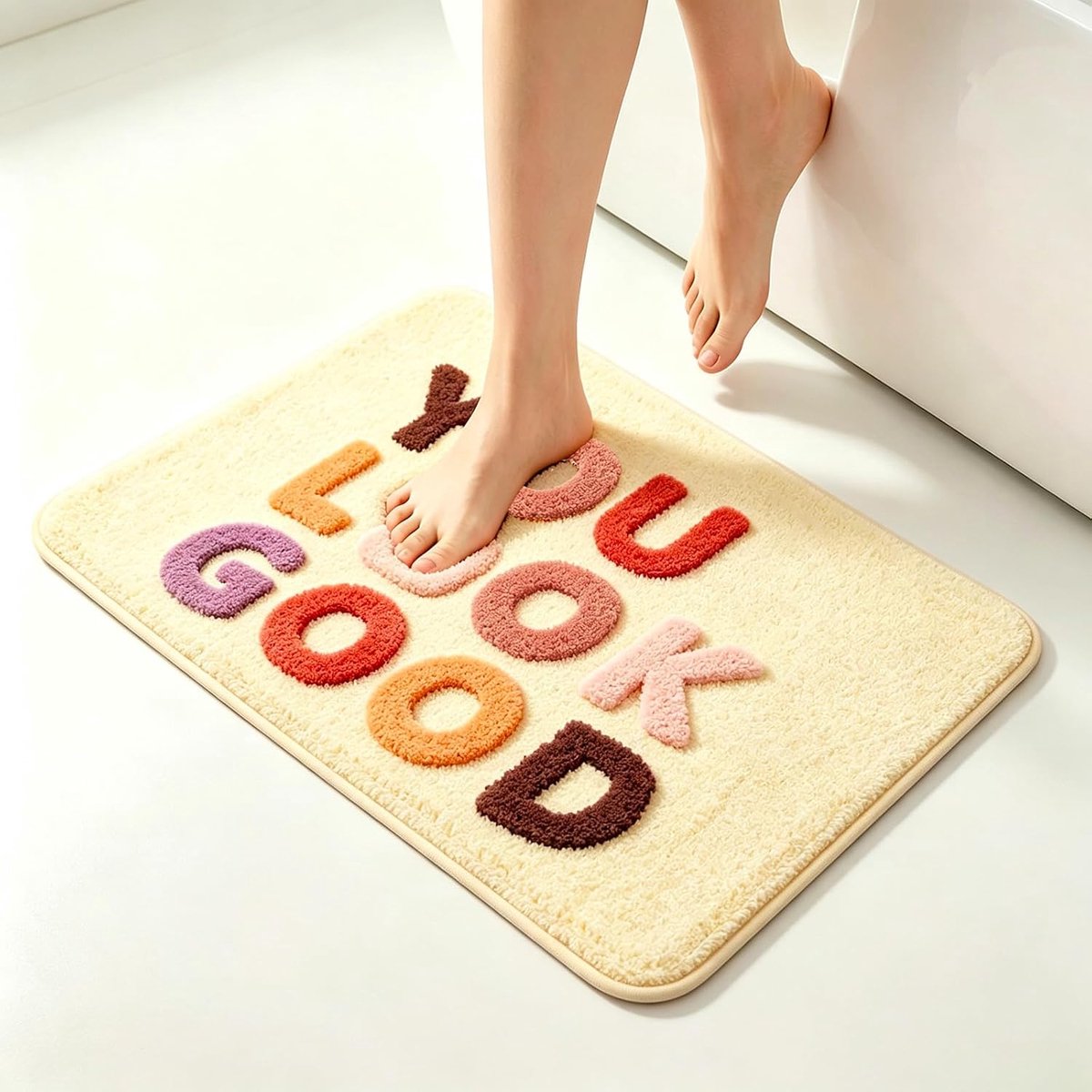 Badkamertapijt 40 x 60 cm - kleurrijk en zacht - antislip achterkant - super absorberend voor badkamer - ShopVlot