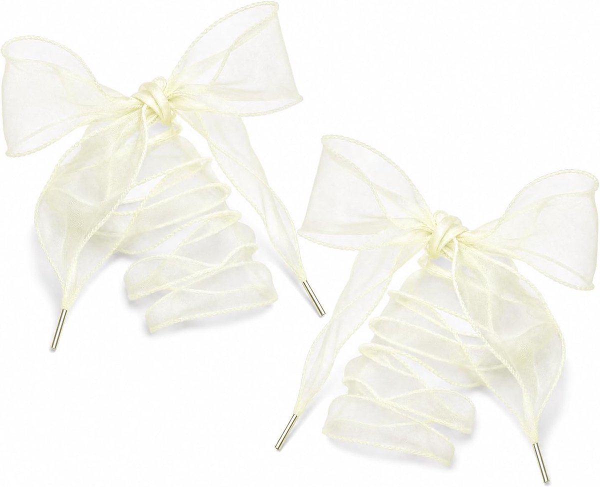 Sneakersveters 4cm breed - organza chiffon - platte veters - perfect voor trendy schoenen - ShopVlot