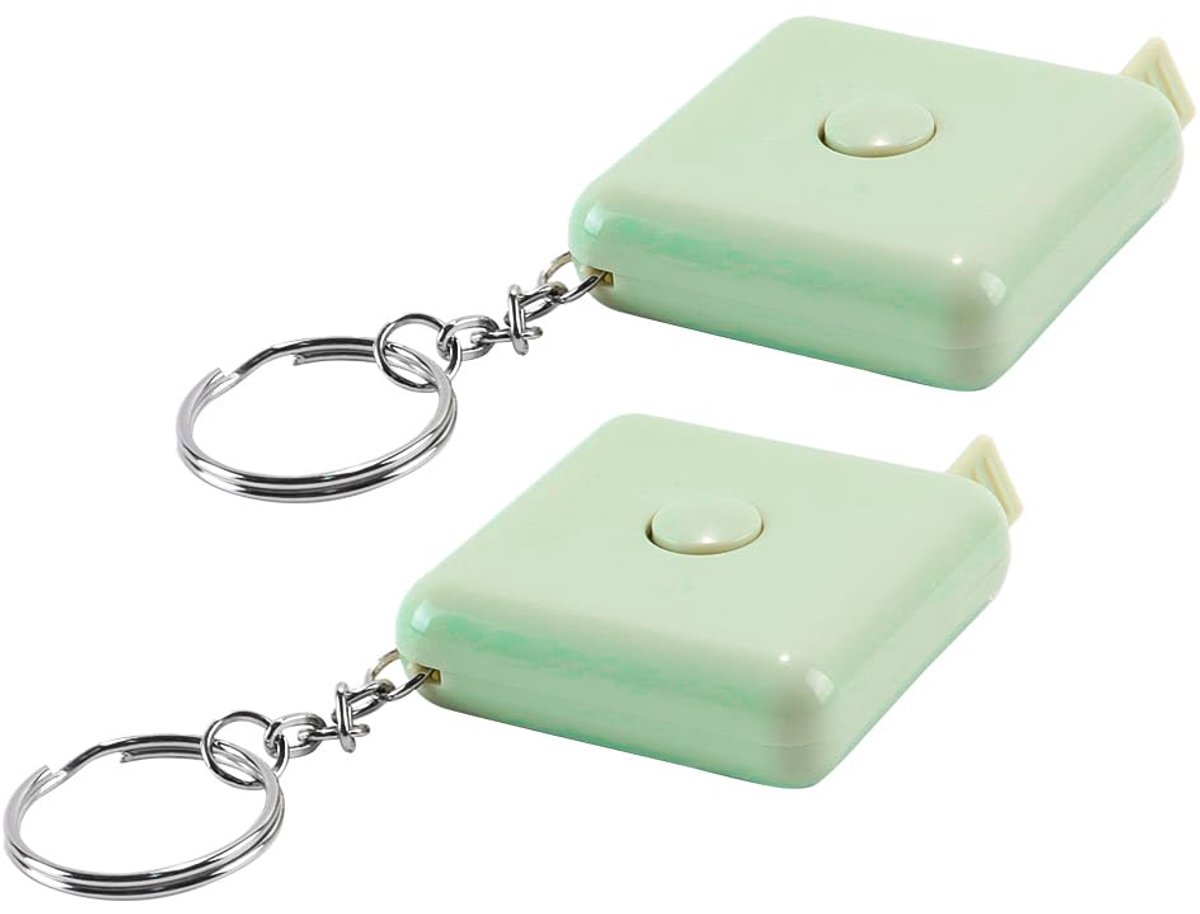Mini vierkante intrekbare tape 1,5 m - groen - compact en draagbaar - ideaal voor naaien en knutselen - ShopVlot