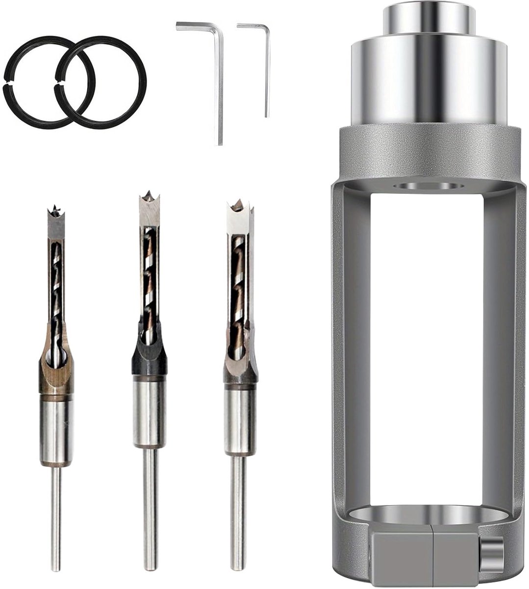 Vierkante Boorgat Adapter 0,8cm-1cm - Aluminium Legering - Voor Houtbewerking - Geschikt voor Bouwinstallaties - ShopVlot