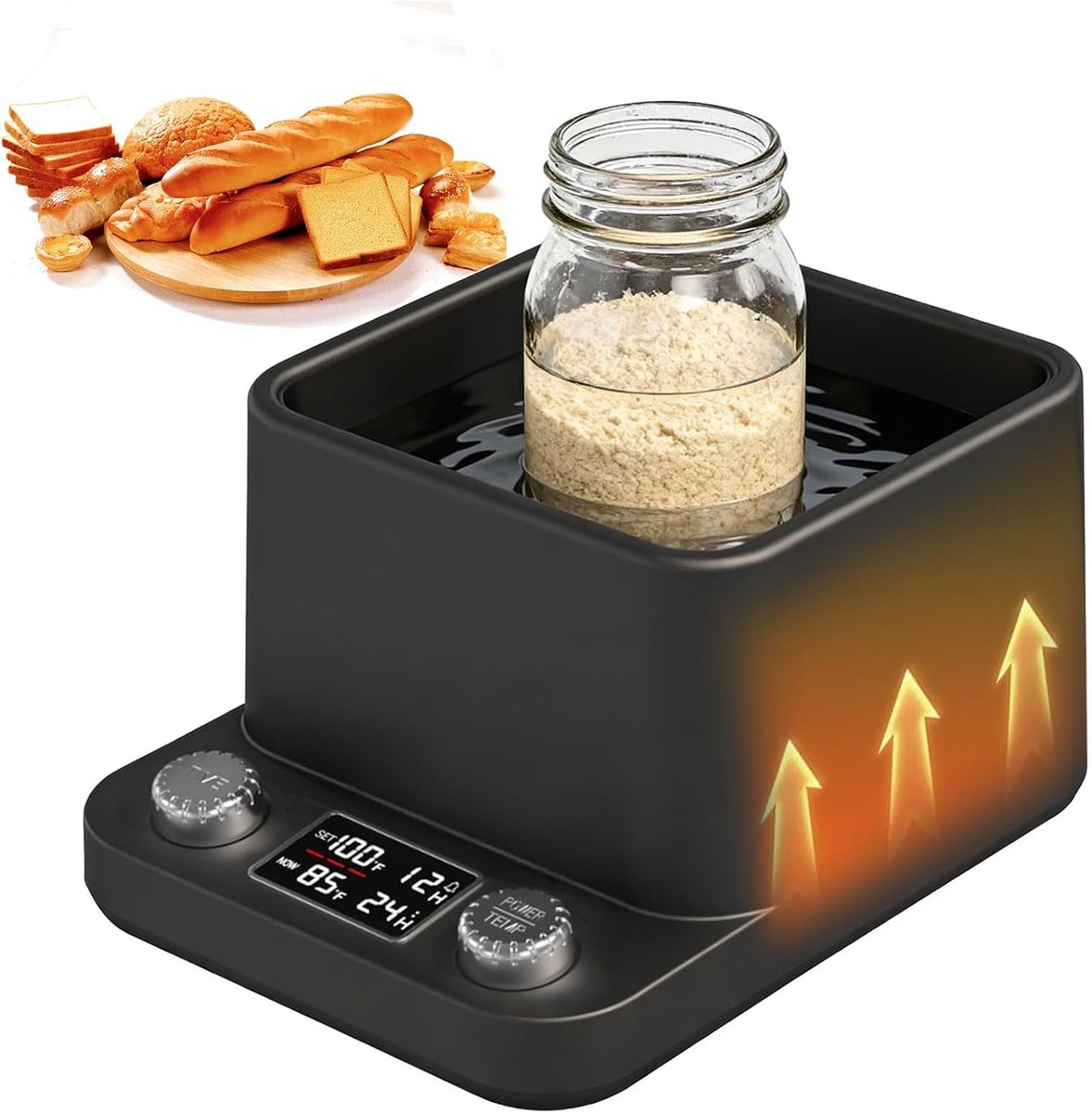 verwarmingsplaat voor zuurdesem - precisie-thermostaat 1 °F - timer 198 uur - ideaal voor gisting - ShopVlot