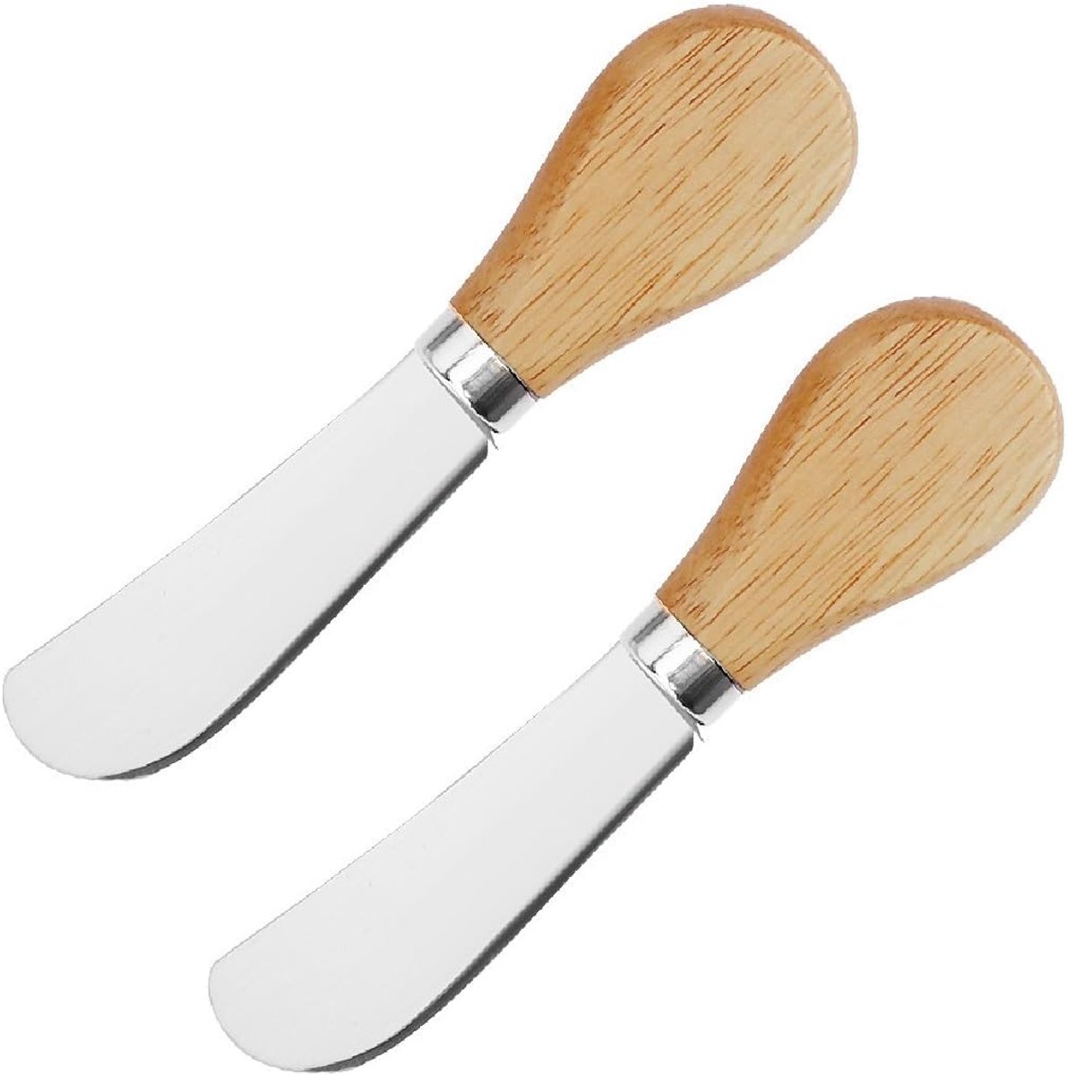 Roestvrijstalen botermessen 12,5cm - ergonomisch design - set van 2 - ideaal voor boter en kaas - ShopVlot