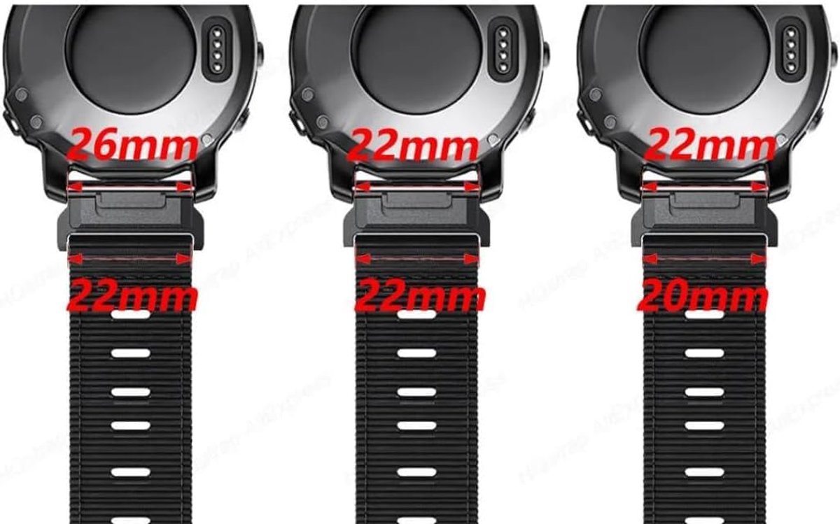 Vervangingsadapter voor horlogeband 26 mm - Metalen snelontgrendeling - Geschikt voor Garmin horloges - ShopVlot