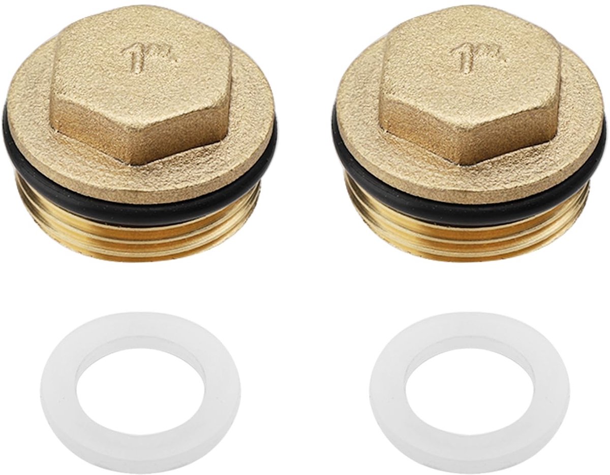 Solidchoice - 2 Stuks Messing Stoppen met Rubber Ring