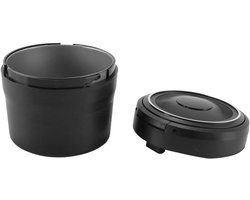 Draagbare Auto-Asbak met Verlichting - Zwart - Compact en Lichtgewicht - Vlamvertragend Materiaal - Voor Auto, Thuis en Kantoor