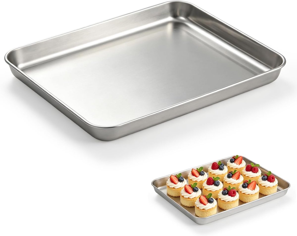 Brooddoos rechthoekig - roestvrij staal - dikke barbecueplaat - ideaal voor oven en grill - ShopVlot