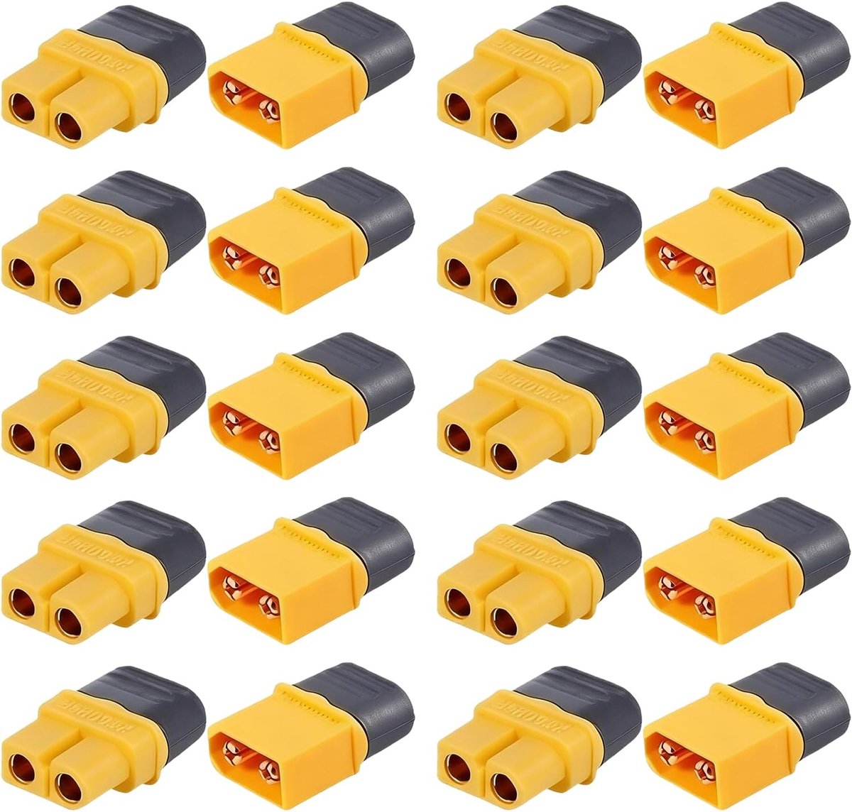 XT60H-connectoren 10 paar - verguld koper - hittebestendig kunststof - ideaal voor Lipo-batterijen - ShopVlot