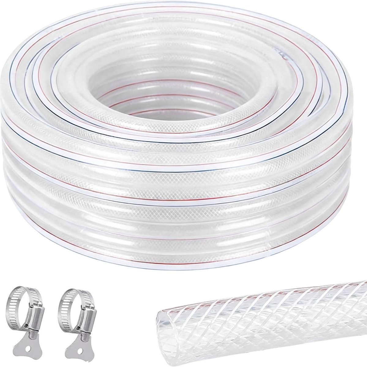 Zuigslang 20 x 25 mm - pvc - transparant - flexibel voor water en gas - ShopVlot