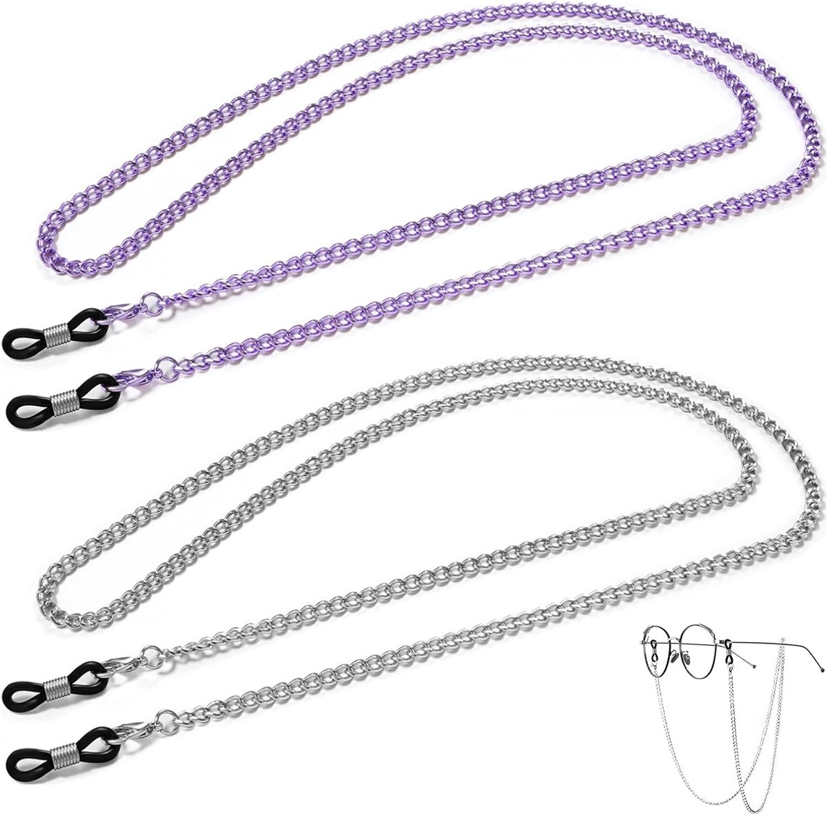 Zonnebrilketting 2 Stuks - Elegante Kleurige Accessoires - Voor Dames en Kinderen - Houd je Zonnebril Veilig - ShopVlot