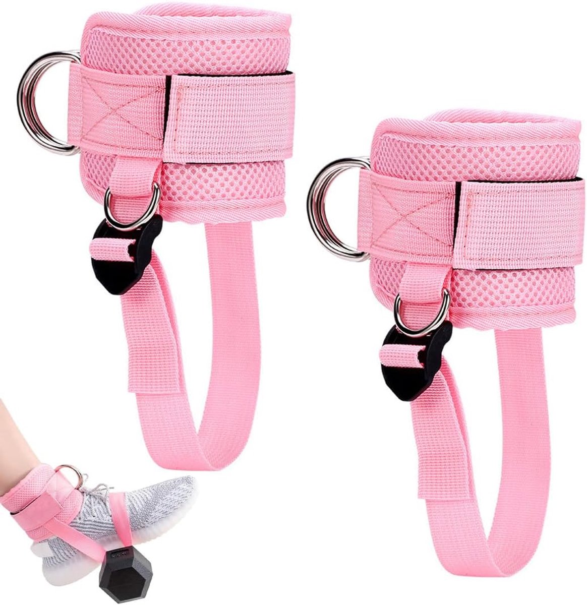 Enkelbandjes voor krachttraining - multicolor - met dubbele D-ring - versterk je onderlichaam - ShopVlot