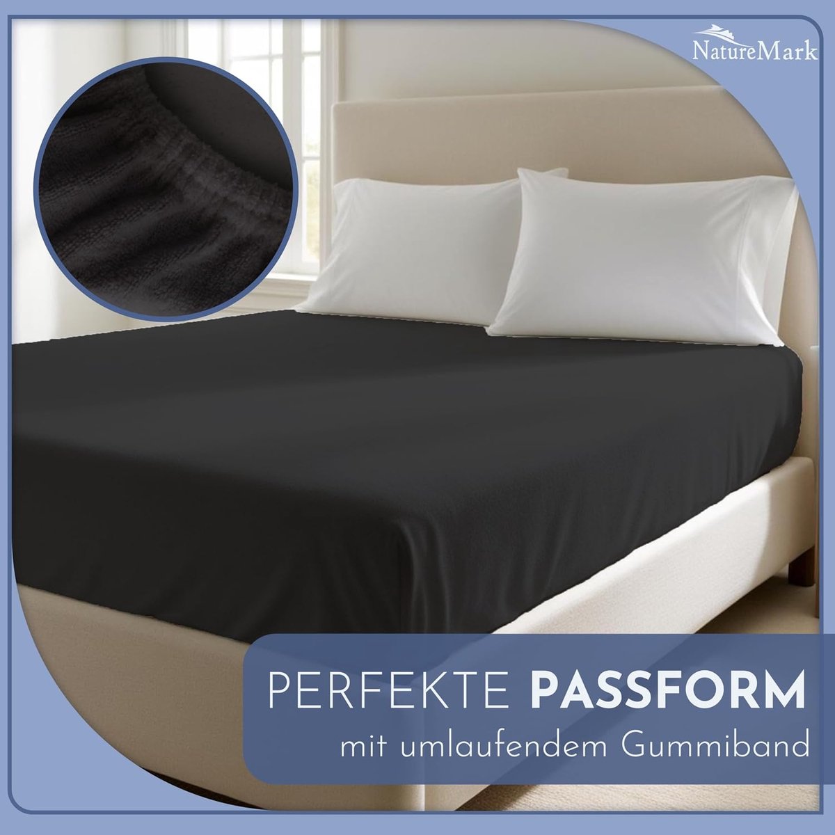 NatureMark Set of 2 fitted sheets for cuddly soft nights, available in many sizes and colours, 90 x 190 cm, 100 x 200 - ShopVlot