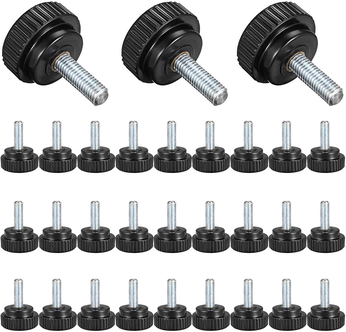 Knurled Rubber Frame Screw M4-30 Pcs M4 Threaded Screws Stainless Steel Screws, Knurled Nuts, Flat Head Screw M4 - ShopVlot