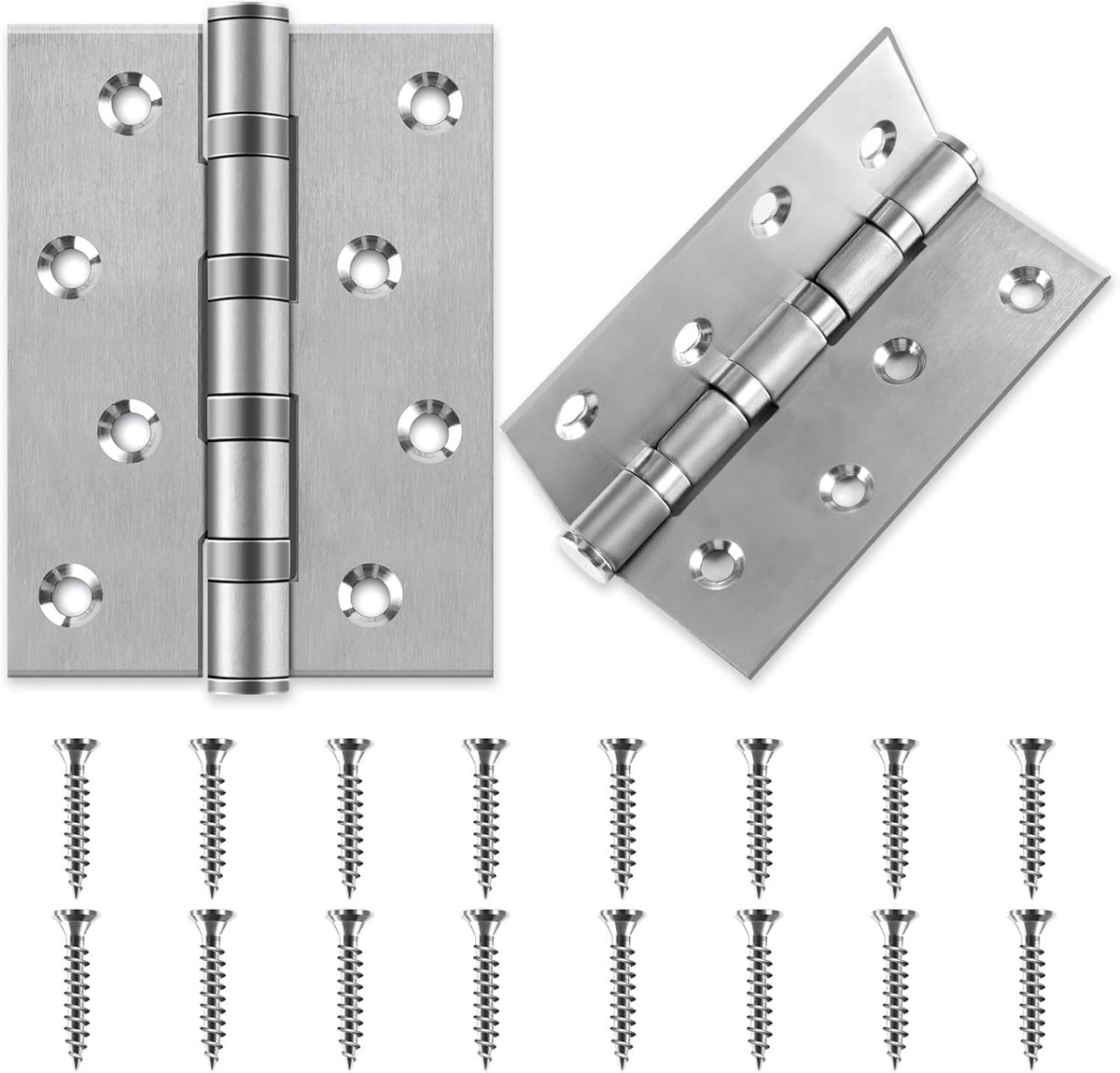 Pack of 2 Heavy Duty Hinges, 100 x 75 x 2.3 mm, Stainless Steel, Heavy Load, 10 cm Hinges, Collapsible, Hinge Tape - ShopVlot