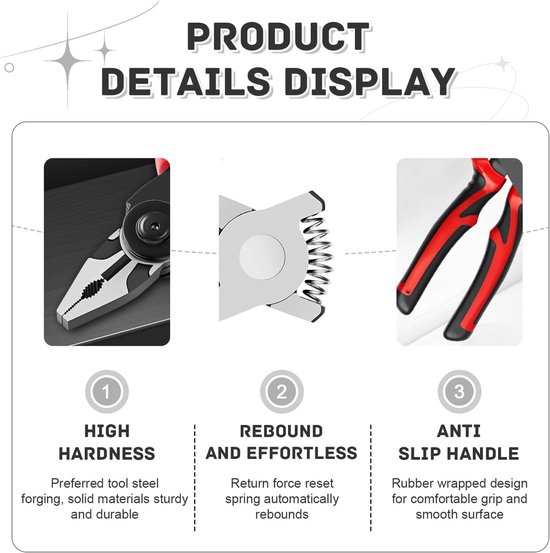 5-in-1 Multi-Purpose Pliers, with 5 Interchangeable Tool Heads Including Wire Cutter, Stripping Pliers, Wire Crimping - ShopVlot — afbeelding 2