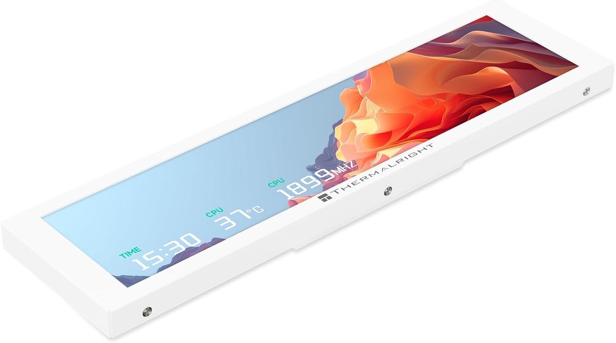 TR-Thermalright Trofeo Vision 9.16 Inch White 9.16 Inch IPS LCD Screen 1920 × 480 Resolution – Can be Mounted on Case - ShopVlot