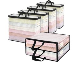 Vieshful 6 Pack Clear Storage Bags with Label, 22L Foldable PVC Mesh, Black - ShopVlot