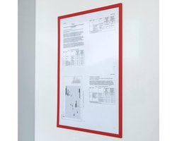 Vivol Magnetic document holder, A4, red, transparent, for whiteboard and wall mounting - ShopVlot