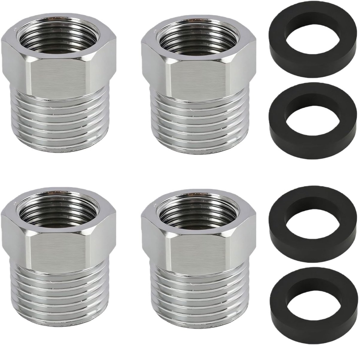 Reducer 1/2 naar 3/8 - RVS adapter - met afdichtring - voor waterverbindingen - ShopVlot
