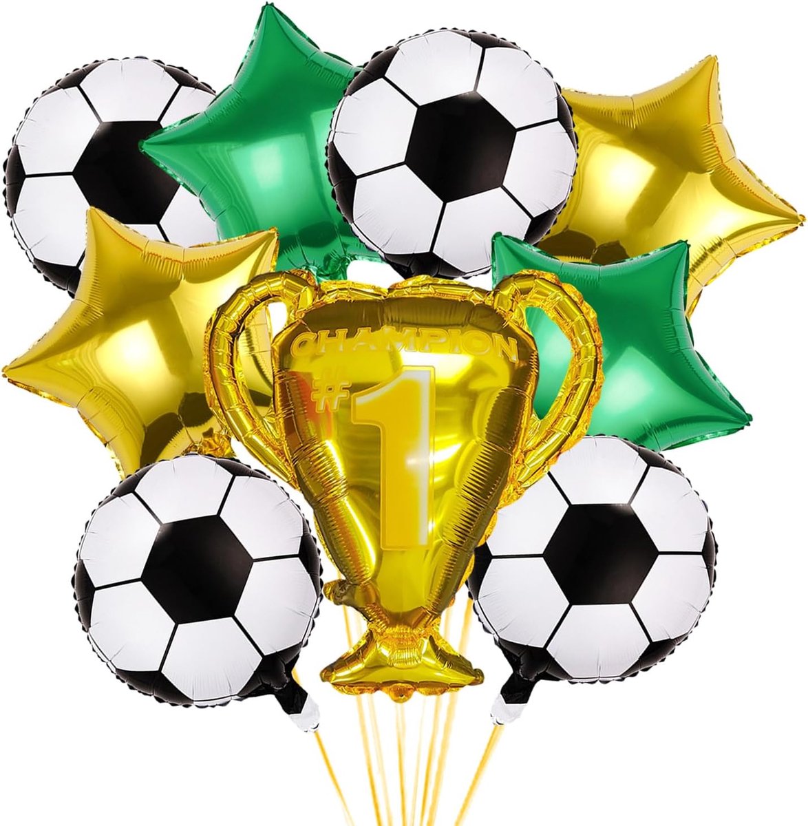 Voetbalballonnen 9 Stuks - Cartoon Ontwerp - Aluminium Folie - Perfect voor Feestjes - ShopVlot