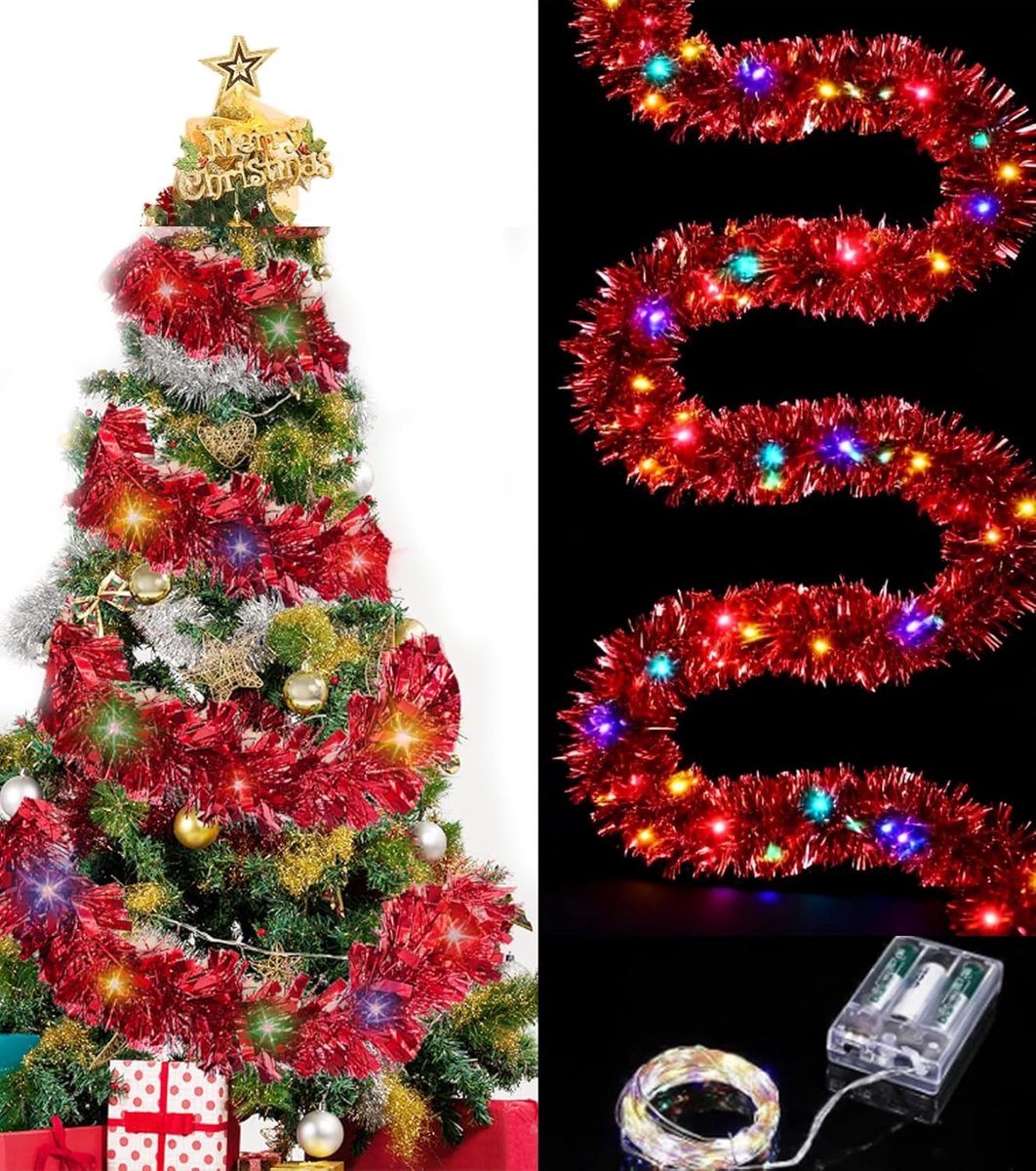 Kerstlinten 5 m - Multikleurige lampjes - Glanzend kerstboomdecoratie - Voeg sprankeling toe aan je kerstboom - ShopVlot