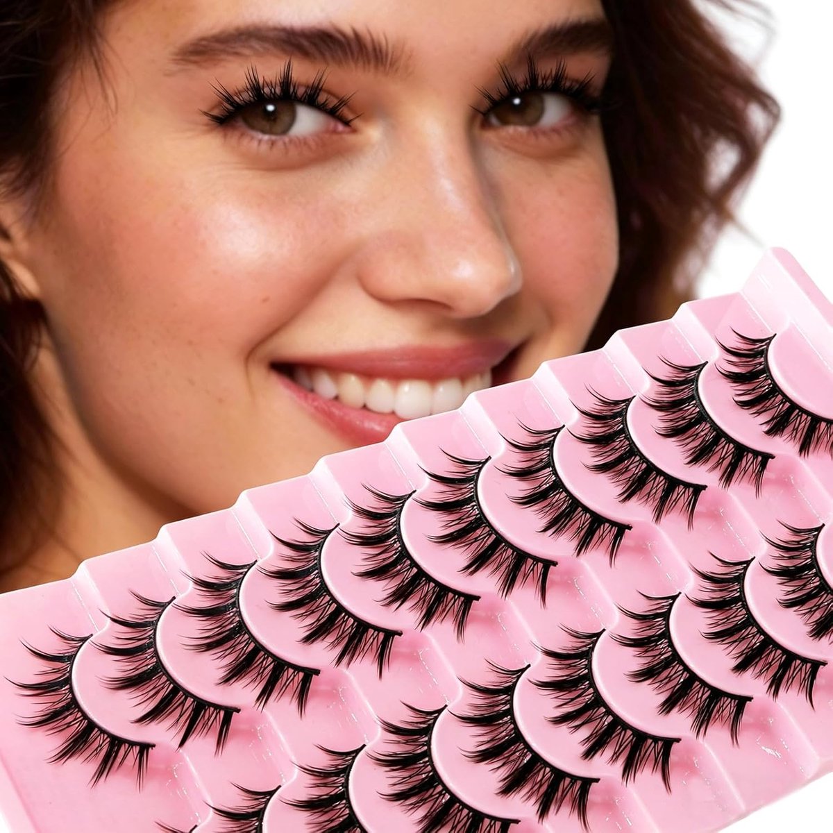 Valse wimpers 10 paar - 13 mm - wispy 3D anime wimpers - natuurlijke look voor cosplay - ShopVlot