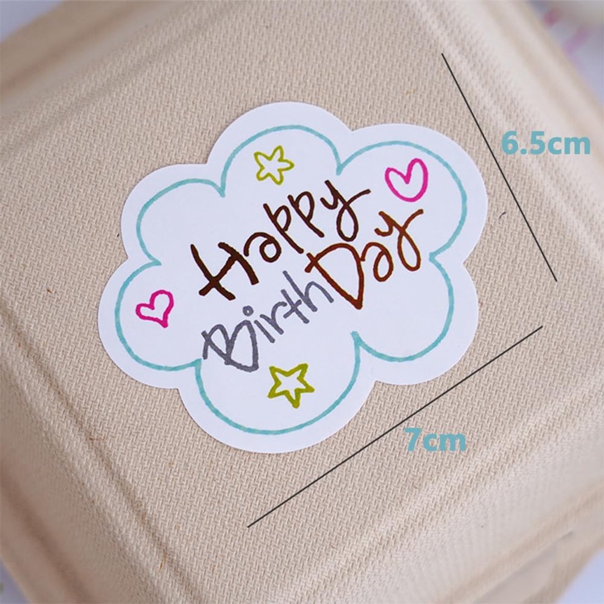 Stickers Happy Birthday 7 x 6,5 cm - Verpakking van 60 - Decoratief voor uitnodigingen - Perfect voor kaarten - ShopVlot