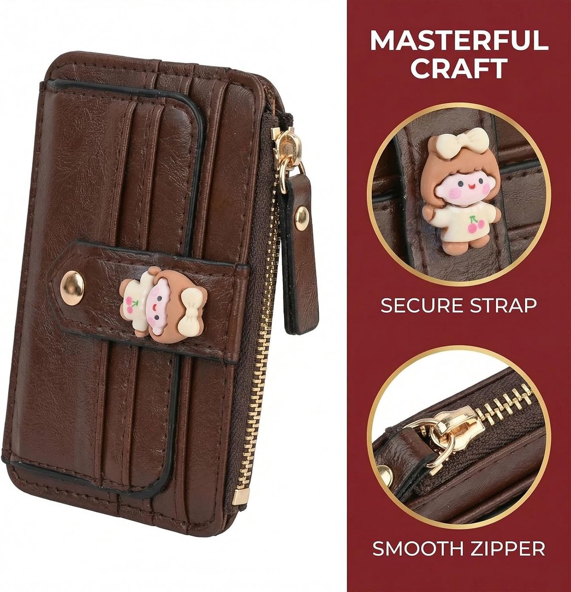 Mini-vouwportemonnee meisjes - compact ontwerp - met ritssluiting - perfect als cadeau - ShopVlot