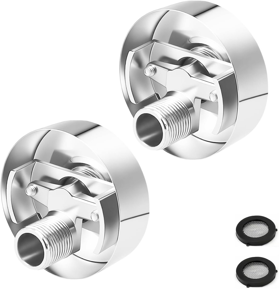 Douchefitting adapter set van 2 - verstelbaar - messing voor klepaanpassing - eenvoudig te installeren - ShopVlot