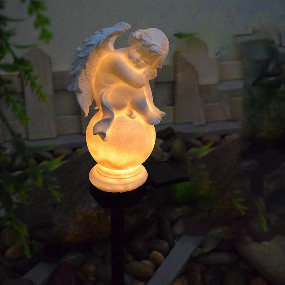 Zonne-energie lamp - Waterdichte LED tuinengel - Retro design - Sfeervolle buitenverlichting - ShopVlot
