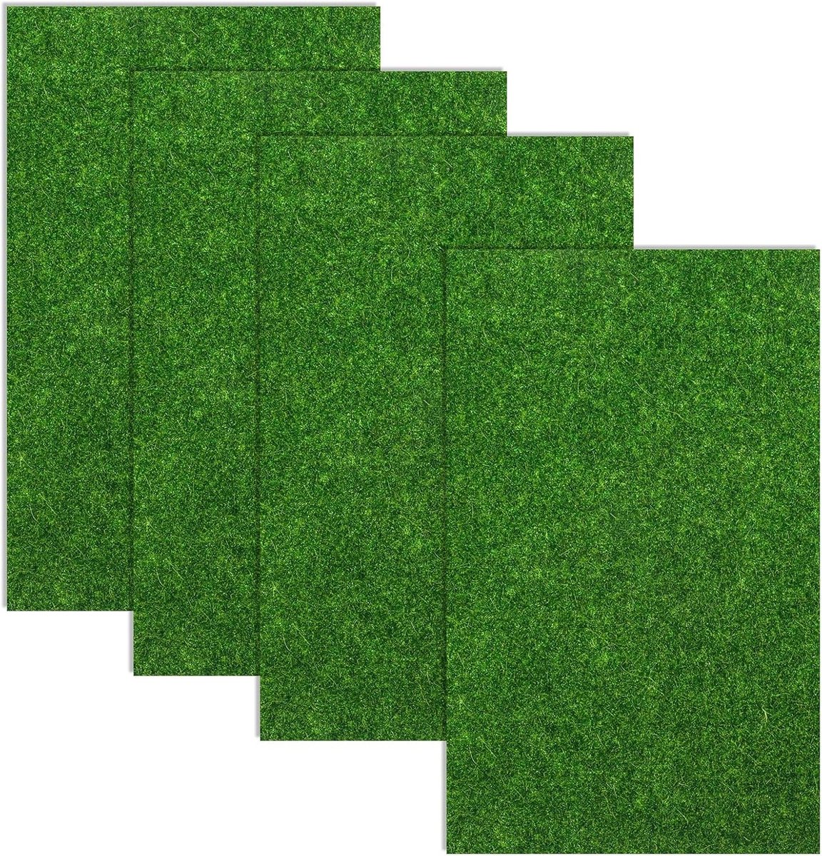Set van 4 Kunstgras voor Creatieve Projecten, 15 x 25 cm, Miniatuur Mos voor Tuin, Poppenhuis Decoratie en Miniatuurtuin Accessoires