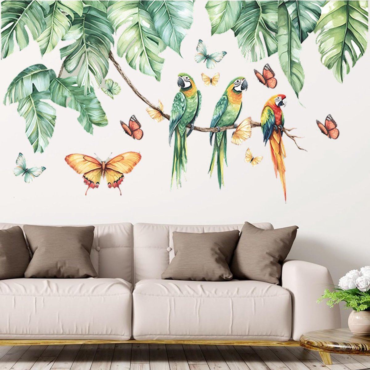 Wandstickers palmbladeren - tropische bladeren - decoratief - creëer een groene sfeer - ShopVlot