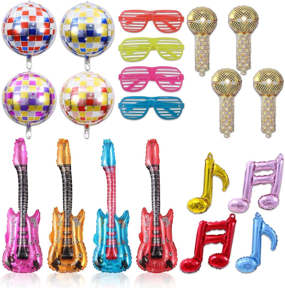 Opblaasbaar Instrumentenset 20 Stuks - Opblaasgitaar voor Kinderen - Leuk Muziekaccessoire - ShopVlot