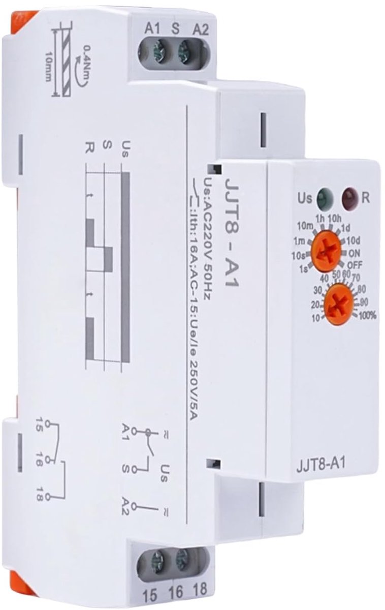 JJT8-A1 Single Function Timing Relay, DIN Rail, AC220 V, Mini Relay for Power On - ShopVlot