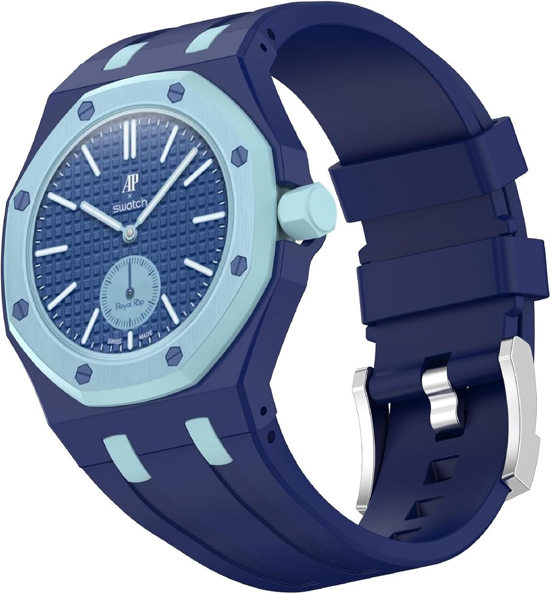 Strap for Swatch Royal Pop Savonnette, Suitable for Crown at 3 o'clock, Not for 12 hours, Breathable Silicone - ShopVlot