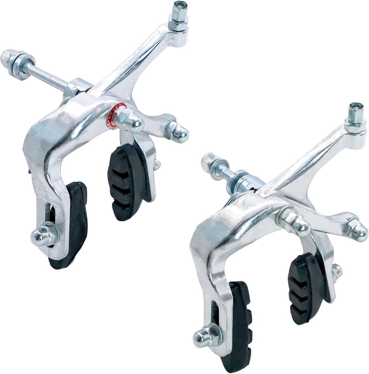 Bicycle Brakes, 2 Piece Bicycle Caliper Brake Set – Front and Rear Replacement with Brake Pads, 3.15 Inch (80mm) Bolt - ShopVlot