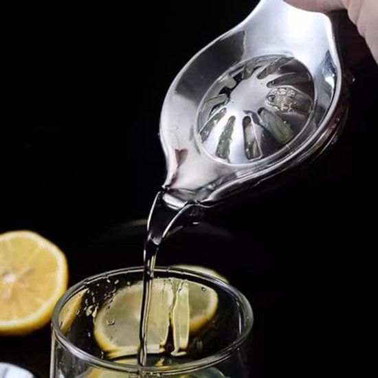 Handpers, RVS Schattige Vorm Slice Squeezer Draagbare Hand Juicer voor Sinaasappel Limoen Granaatappel, (Rond) — afbeelding 4