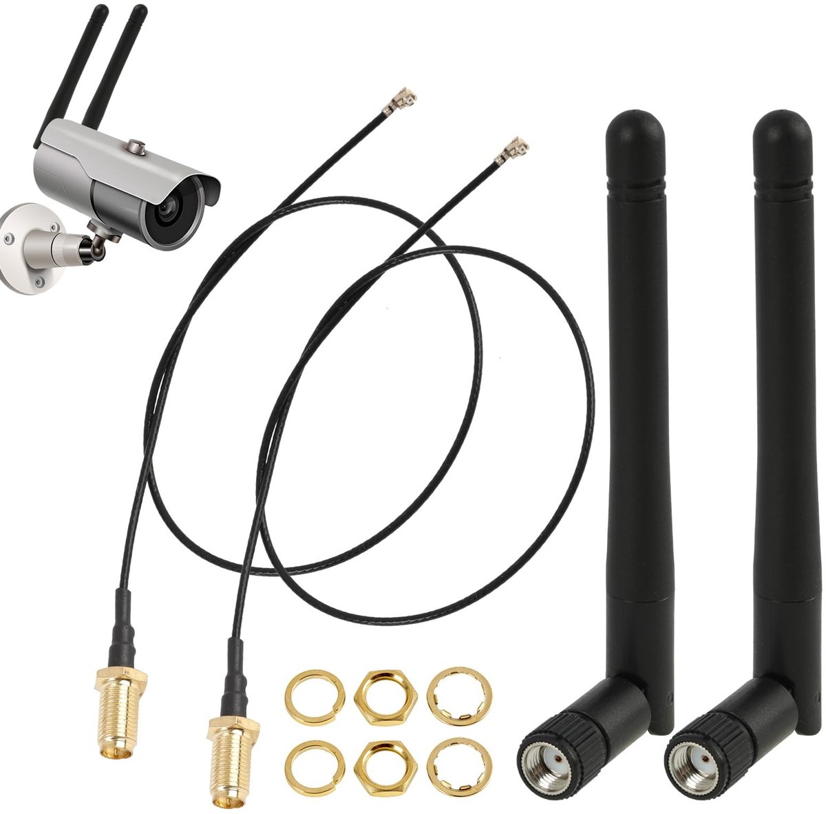 Solidchoice - M.2 WLAN Antenne Set met RP-SMA Plug