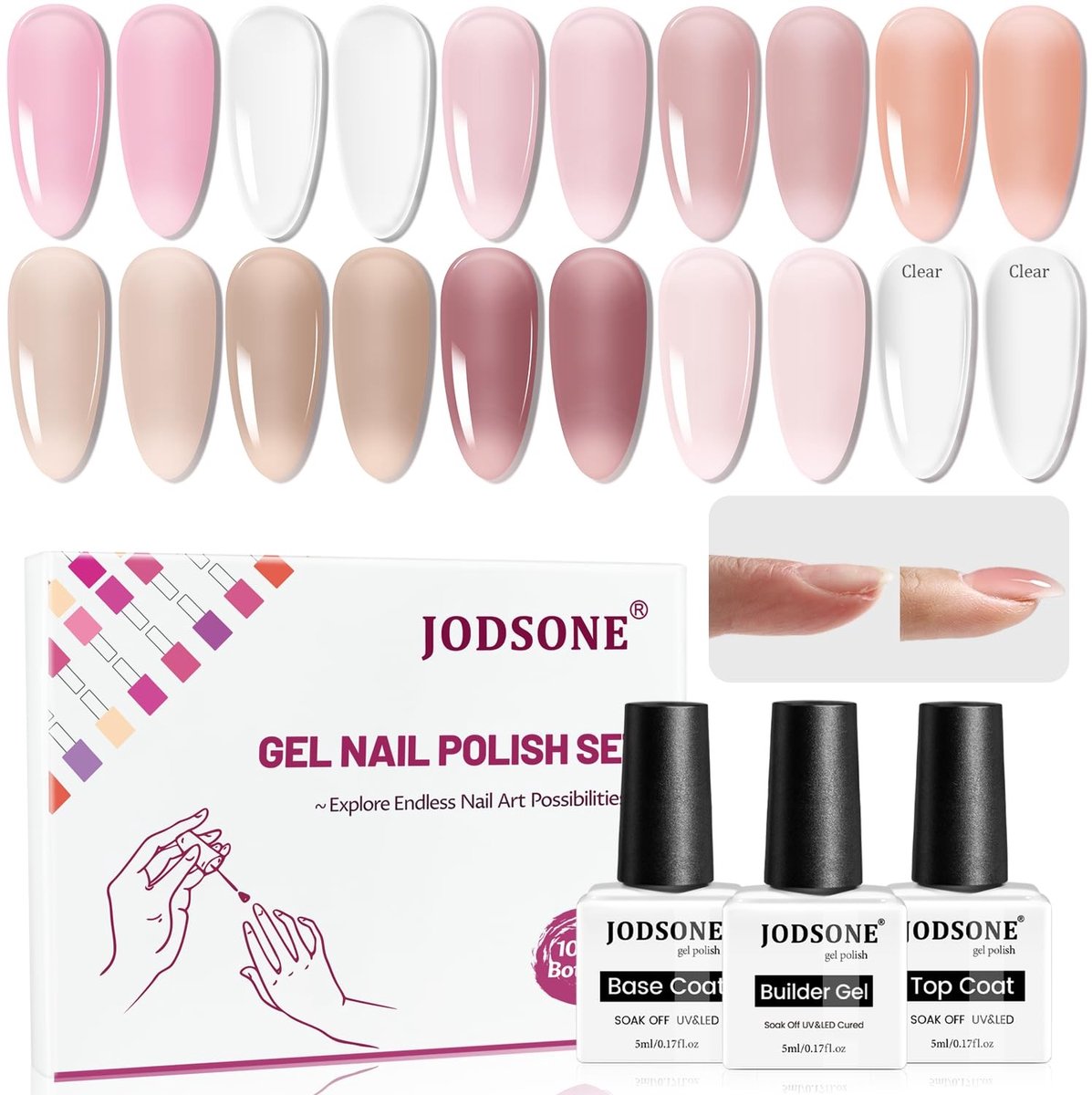 Solidchoice - 10-Kleuren Bouwgel Set voor Nagels, Professioneel Kwaliteit