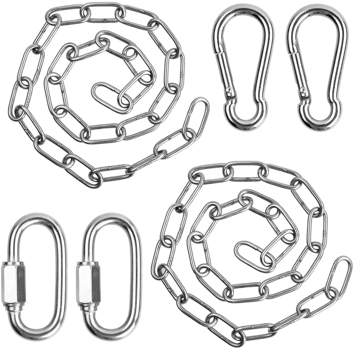 Stalen ketting 0,5cm - 304 roestvrij staal - Met karabiners en haken - Voor het ophangen van objecten - ShopVlot