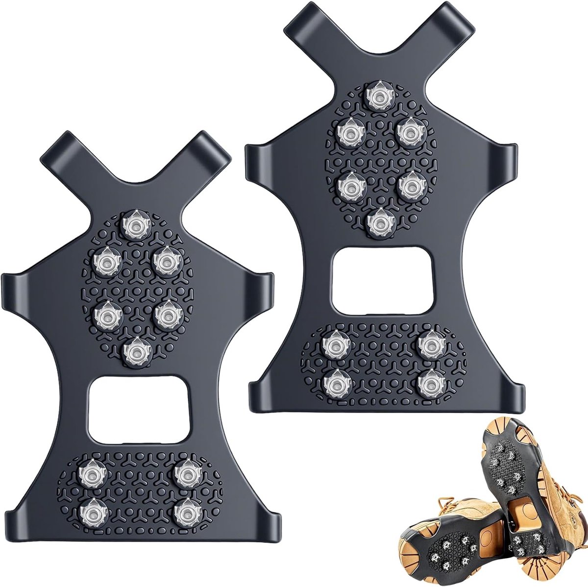 Winter clipons 10 stuks - roestvrij staal - anti-slip spikes - uitstekende grip op ijs en sneeuw - ShopVlot