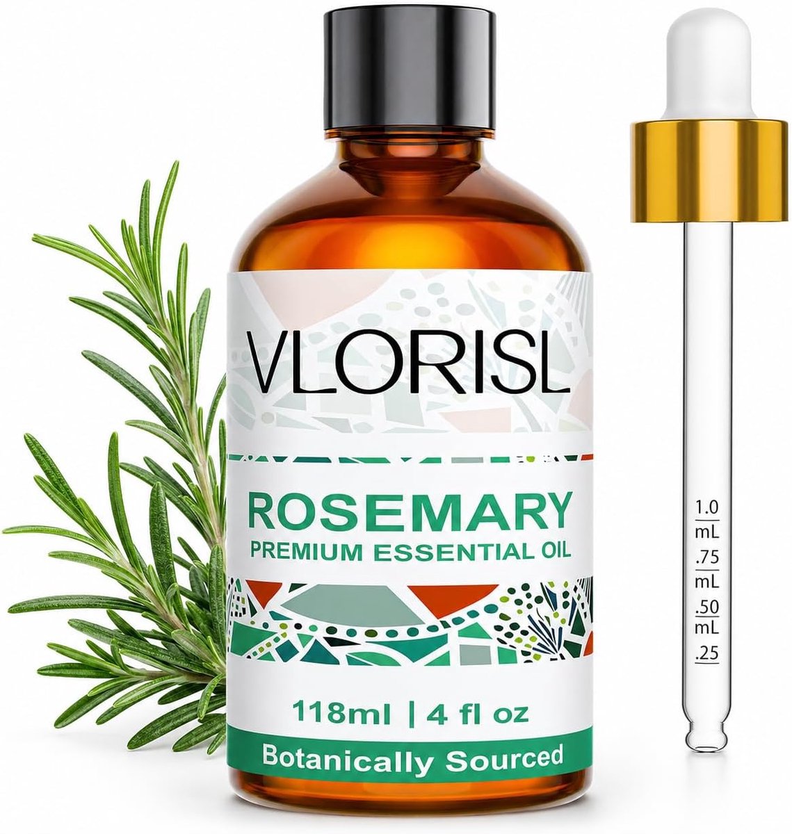 Rozemarijn Olie 118 ml - Amberfles met Druppelaar - Natuurlijke Kruidengeur - Frisse Sfeer voor Binnenruimtes - ShopVlot