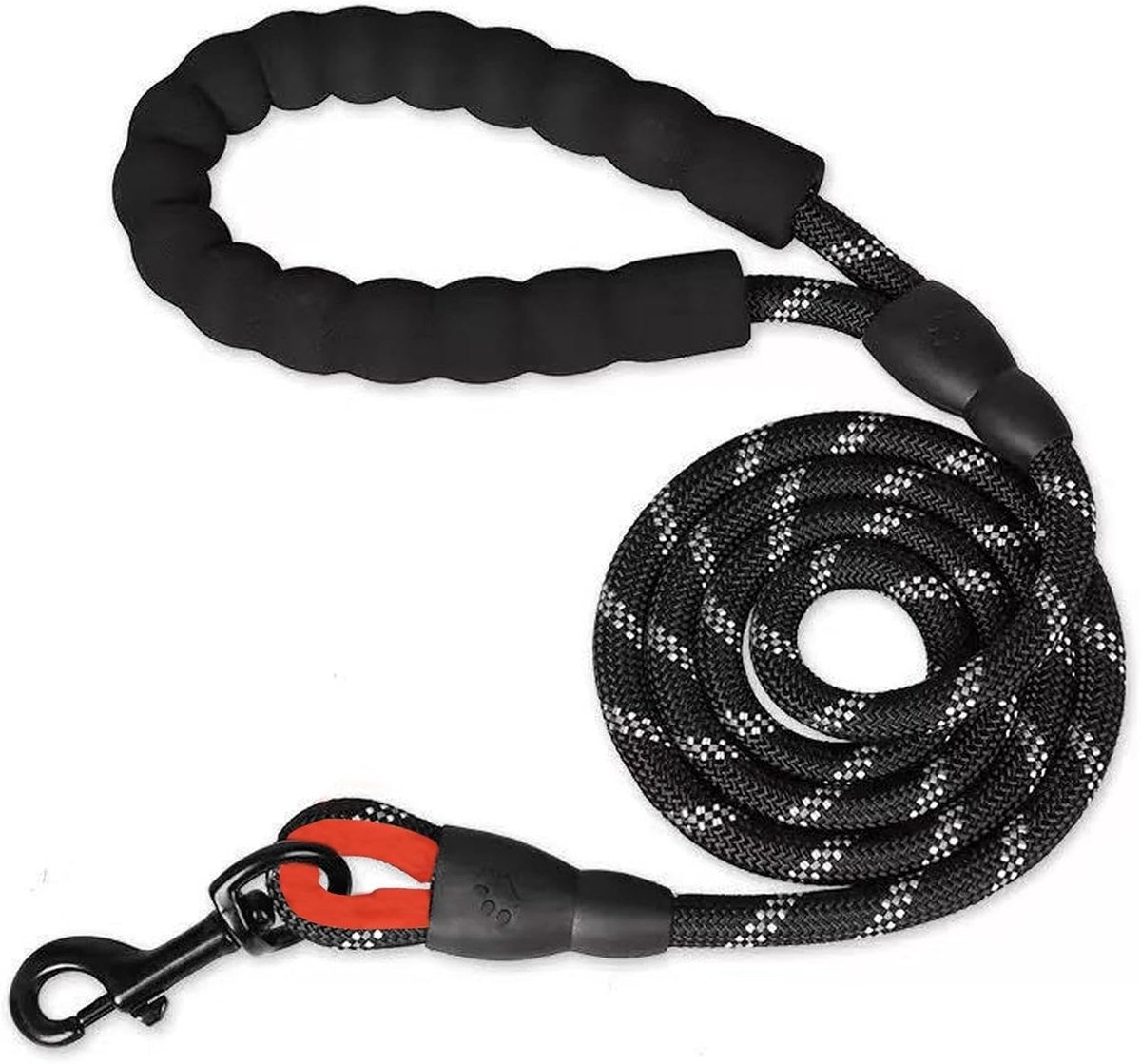 Hondenlijn met comfortabele handgreep - reflecterend elastisch nylon - 150 cm x 1 cm voor alle hondenformaten - ShopVlot