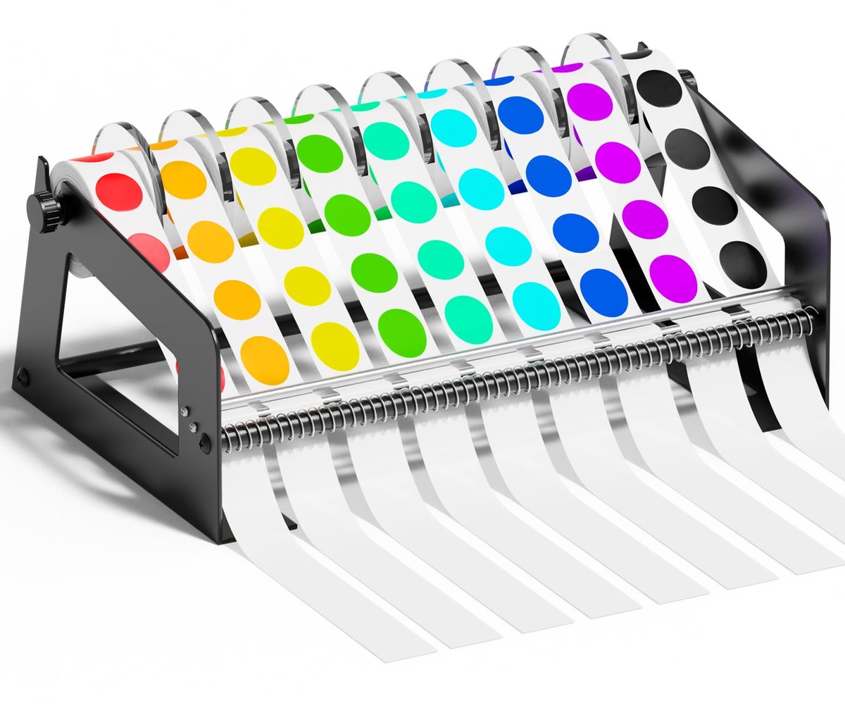 Solidchoice - Stickerdispenser voor Rollen met 8 Compartimenten