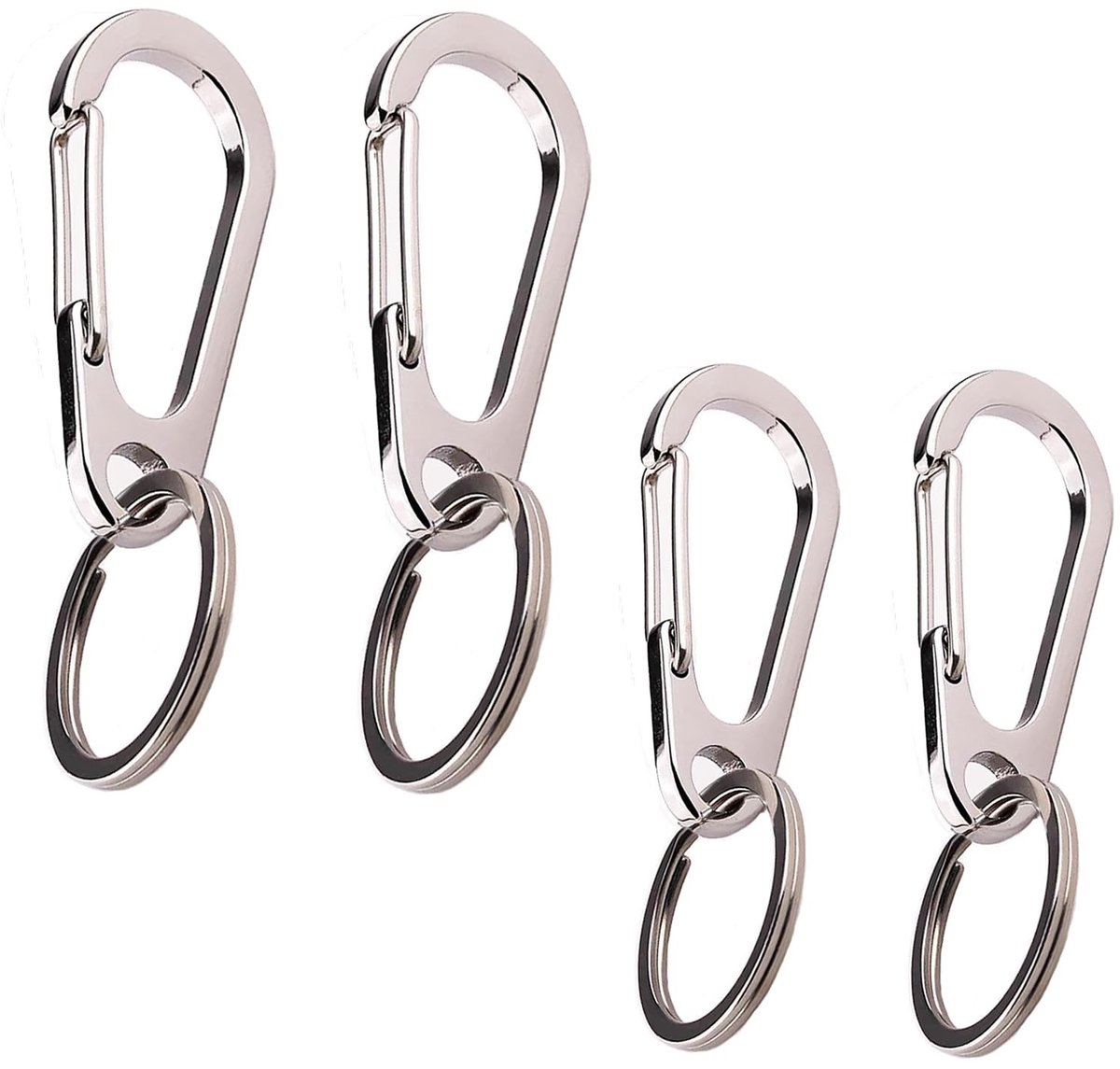 Solidchoice - Set van 4 RVS Sleutelhangers met Snaps