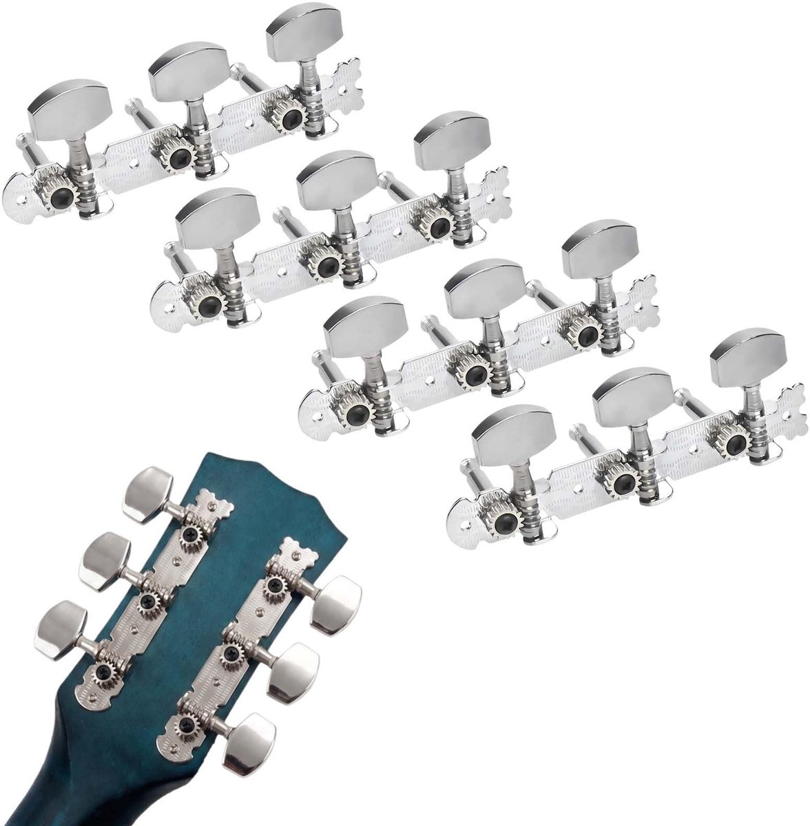 Solidchoice - 4 Stuks Gitaarmechanische Knoppen voor Folk-Gitaar