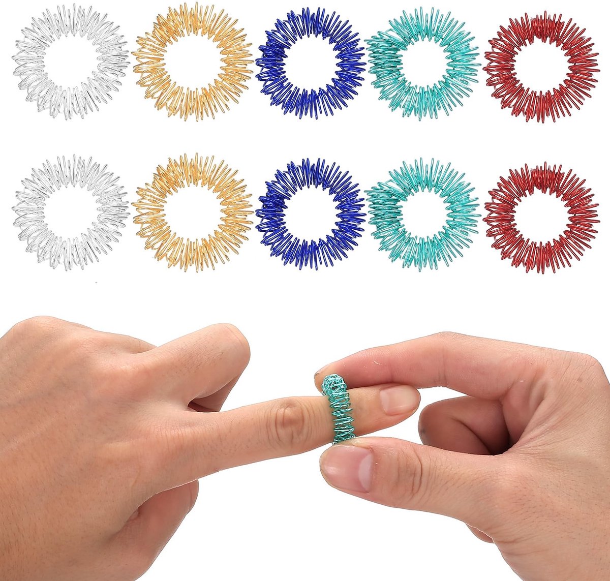 Solidchoice - Set van 10 Acupressuurringen voor Stressvermindering