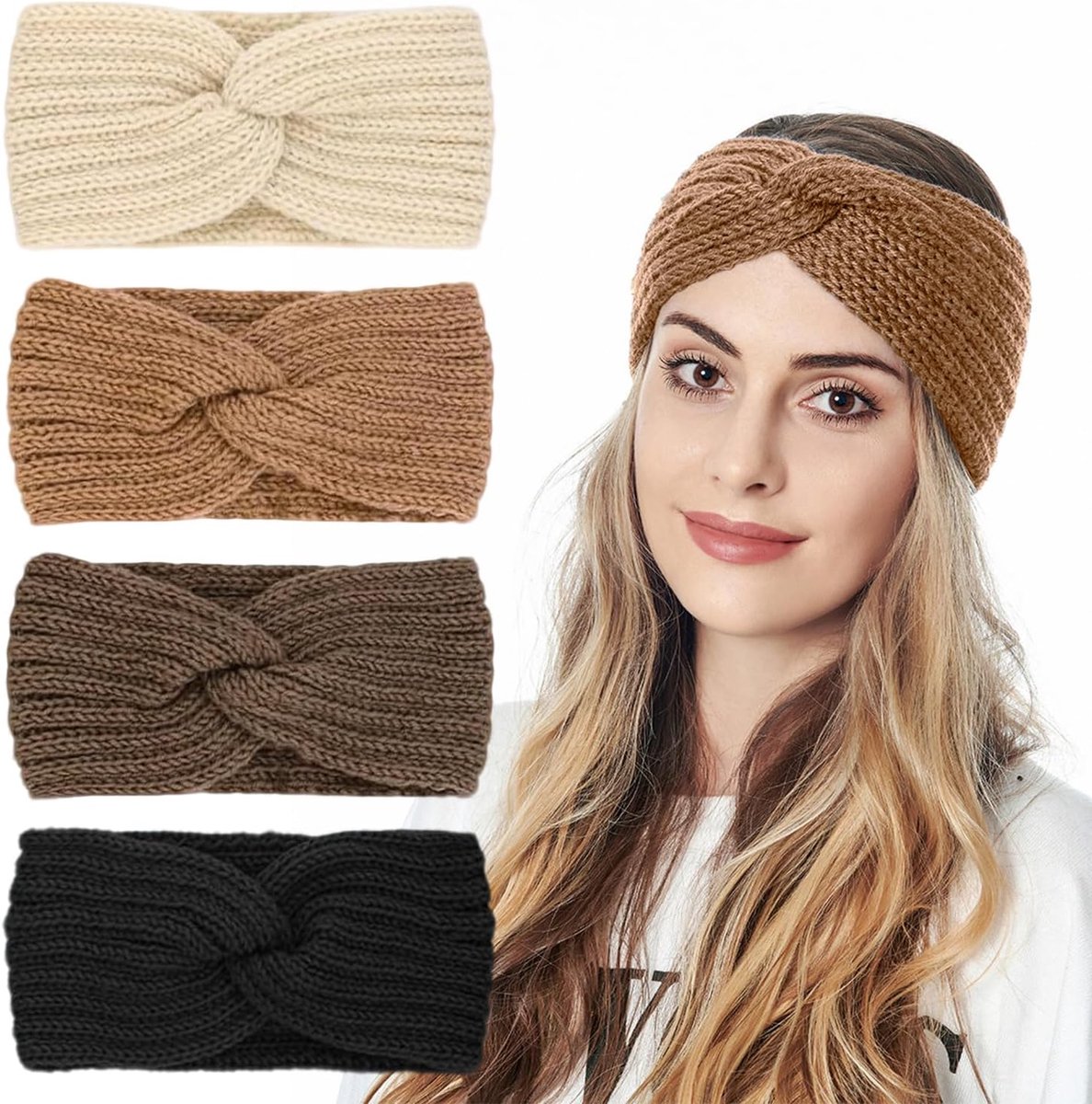Winter hoofdbanden voor vrouwen - gebreide turban - 4 verschillende kleuren - houdt hoofd en oren warm - ShopVlot