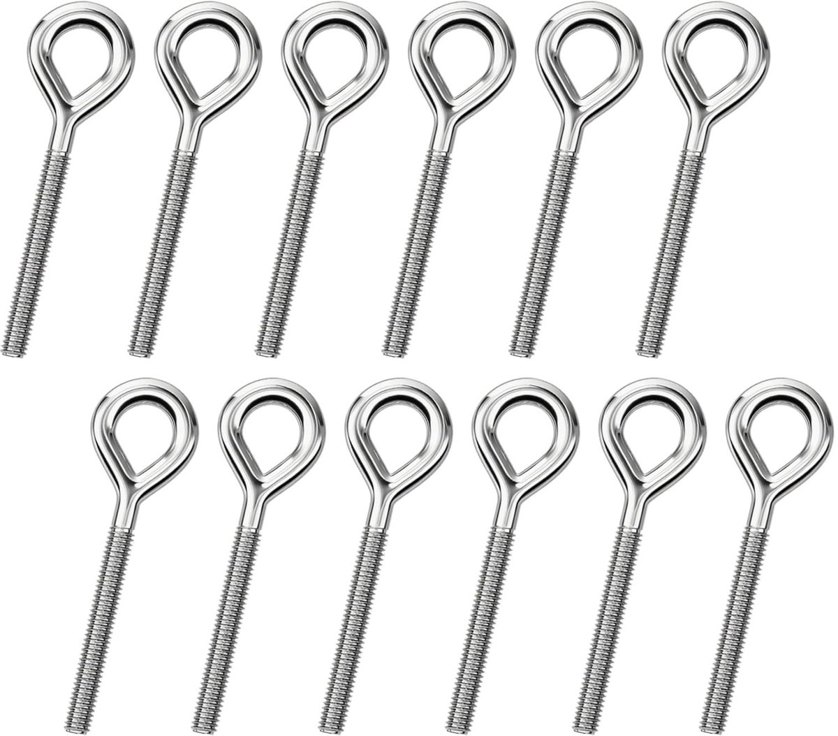 Solidchoice - Set van 12 Ringen Schroefoog M8 voor Hammocks en Hangstoelen