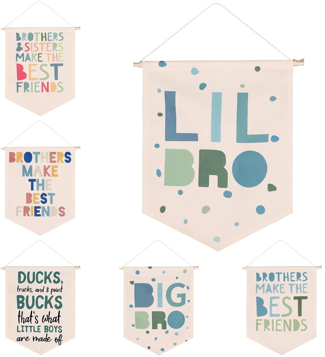 Hanging banner babykamer - canvas - LIL BRO ontwerp - vrolijke wanddecoratie - ShopVlot